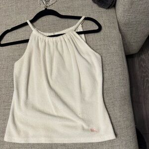 Burberry soft white Halter-Neck Camisole with Subtle Logo